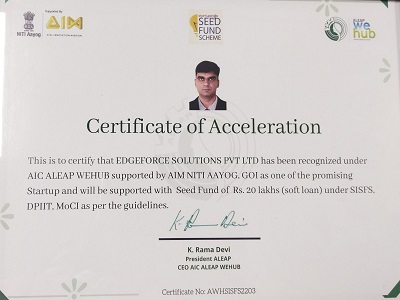 SEED FUND SCHEME Certificate